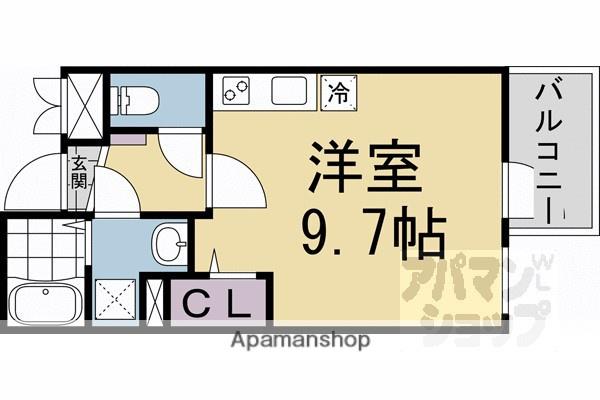 グランデコート大宅サウス(ワンルーム/3階)の間取り写真