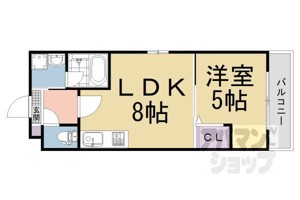 サクシード丹波橋西(1LDK/1階)の間取り写真