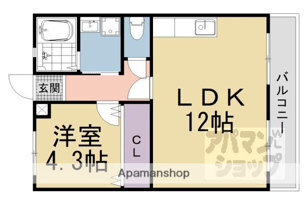 河村ハイツ(1LDK/1階)の間取り写真