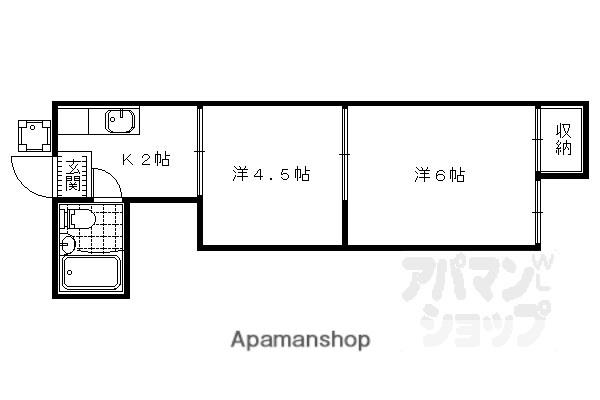 ルネコスモス(2K/2階)の間取り写真