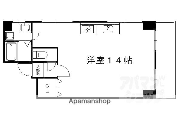 松風マンション(ワンルーム/5階)の間取り写真