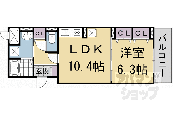 レジデンス グレース(1LDK/1階)の間取り写真