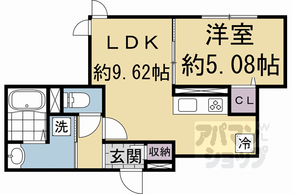 アイリス伏見(1LDK/1階)の間取り写真