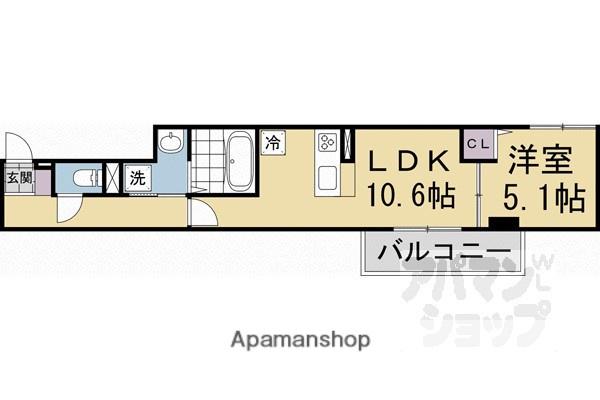 D-ROOM桂川(1LDK/3階)の間取り写真
