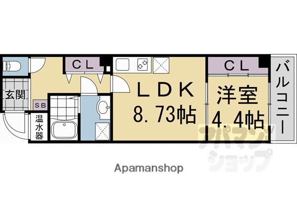 FIELDPOINT四条大宮(1LDK/1階)の間取り写真