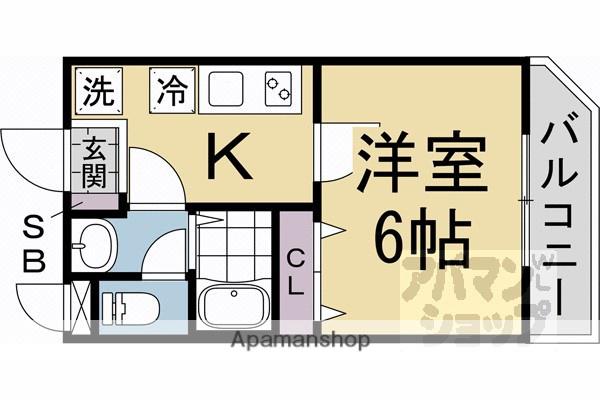 レジデンス京都伏見イースト(1K/3階)の間取り写真