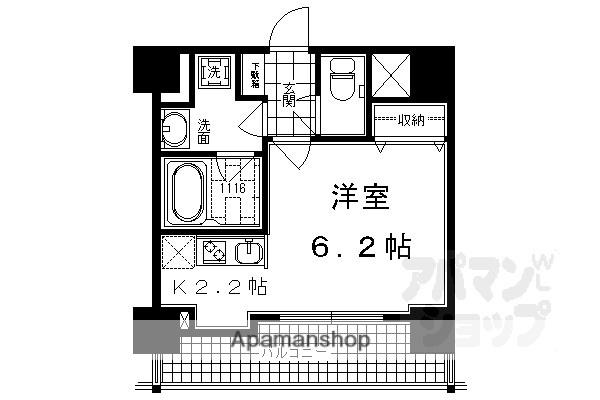 ALTA京都堀川ウインドア(ワンルーム/3階)の間取り写真