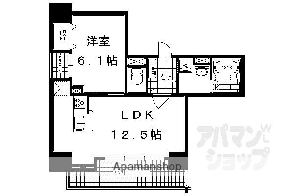 ALTA京都堀川ウインドア(1LDK/10階)の間取り写真