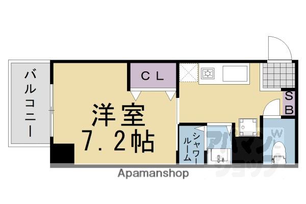 四条敷島ビル(1K/7階)の間取り写真