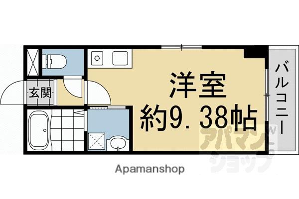 ベルク烏丸(ワンルーム/3階)の間取り写真