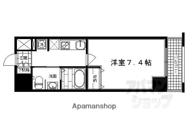 アーバンフラッツ四条西洞院(1K/8階)の間取り写真