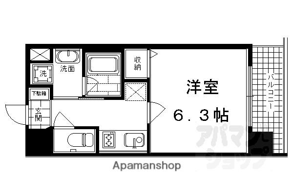 アスヴェル京都堀川高辻(1K/7階)の間取り写真