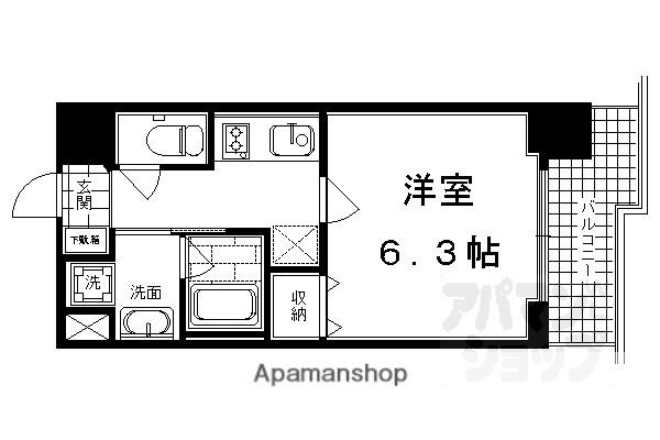 アスヴェル京都堀川高辻(1K/9階)の間取り写真