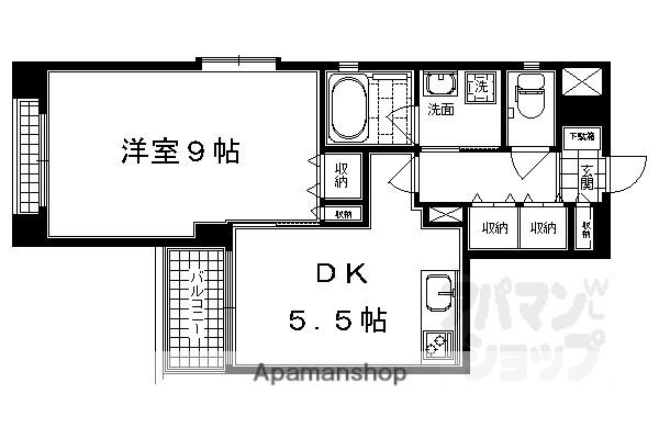 べラジオ富小路(1DK/3階)の間取り写真