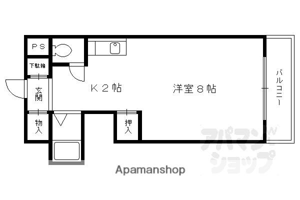 フレーヴァー深草II(1K/5階)の間取り写真
