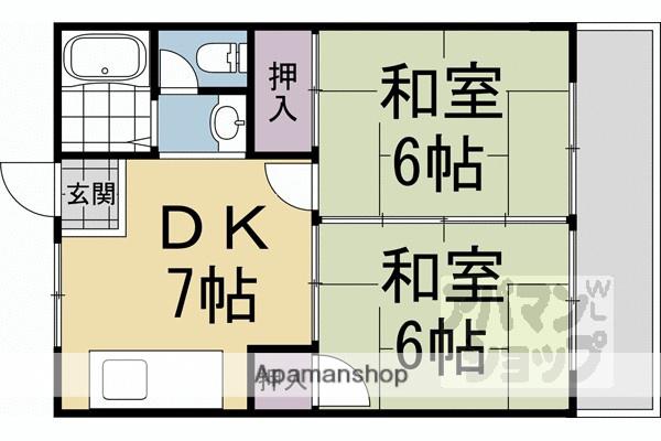 グランドール伏見(2DK/2階)の間取り写真