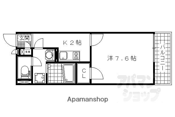レオネクストミューズ(1K/2階)の間取り写真