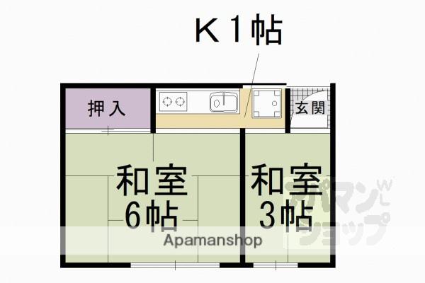 木谷アパート(2K/1階)の間取り写真