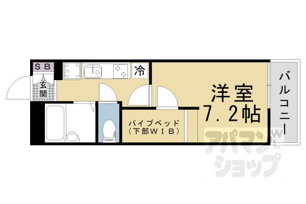 レオパレス今屋敷(1K/2階)の間取り写真
