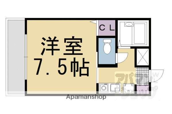 マンション三坊庵(1K/2階)の間取り写真