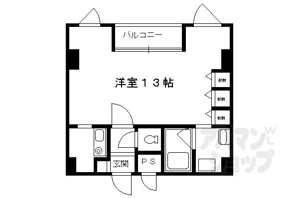 ラフィーネ御池(1K/8階)の間取り写真