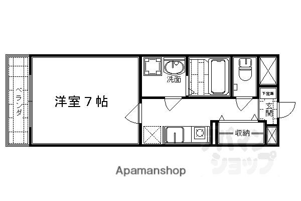 アパルトマン505(1K/2階)の間取り写真