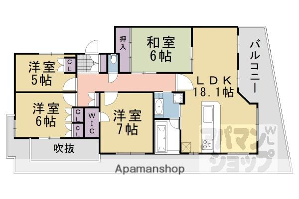 グランクール河原町二条(4LDK/2階)の間取り写真