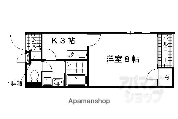 クレイノ西森本(1K/2階)の間取り写真