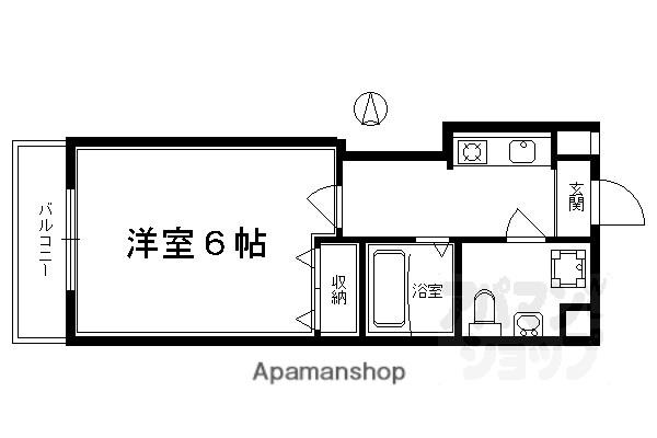 ラクティー四条寺町(1K/4階)の間取り写真