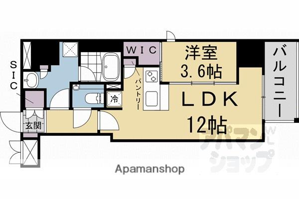 ラ・アトレレジデンス京都(1LDK/4階)の間取り写真