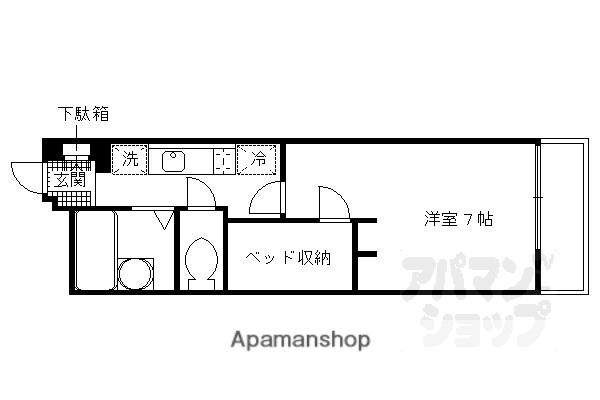 レオパレス深草(1K/2階)の間取り写真
