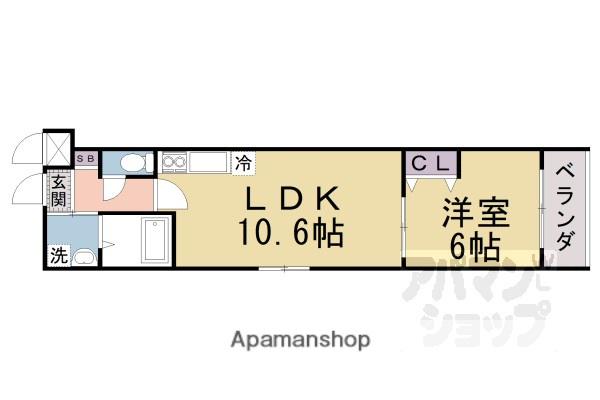 CUOREYODO(1LDK/1階)の間取り写真