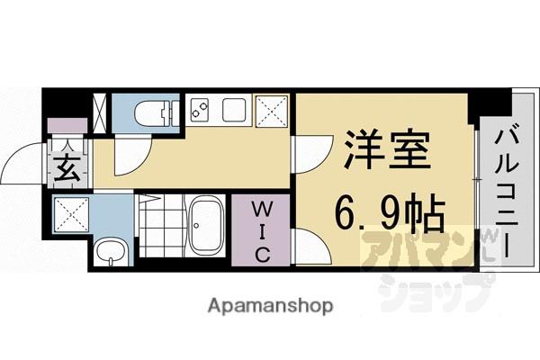 プラシード京都(1K/7階)の間取り写真