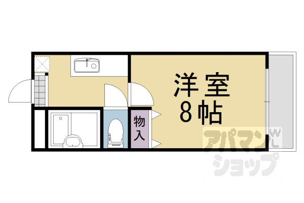 パストラーレ東向日(1K/2階)の間取り写真