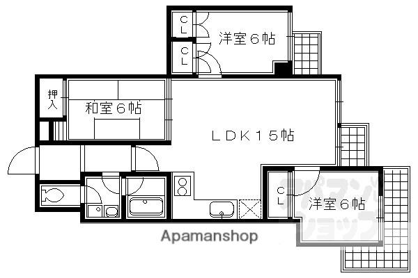 エギュー・ド・ブランシェ(3LDK/5階)の間取り写真