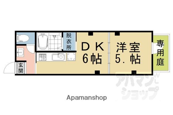 FUJI東山三条(1DK/1階)の間取り写真