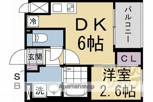 ソルテラスTHEKYOTO東寺(1DK/1階)の間取り写真