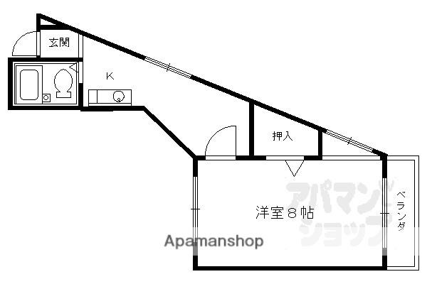 コーポ二条(1K/1階)の間取り写真