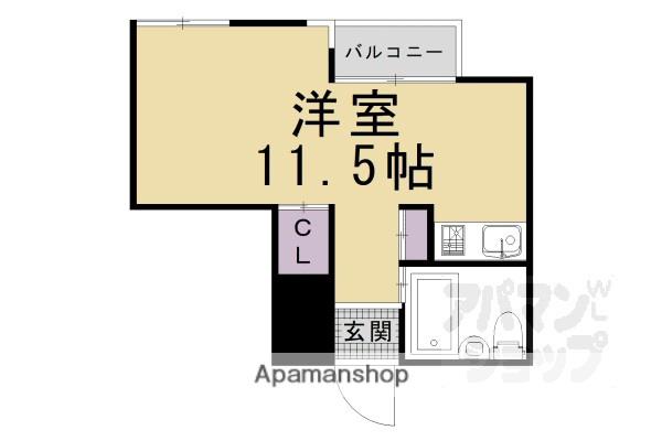 祇園ZEN BUILDING(ワンルーム/4階)の間取り写真