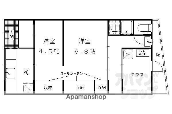 横大路中ノ庄貸家(2K)の間取り写真