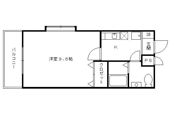 メゾン・ポジティブ(1K/1階)の間取り写真