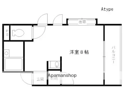 メゾン竹田(ワンルーム/3階)の間取り写真