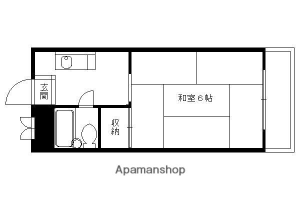 伏見上野ハイツ(1K/4階)の間取り写真