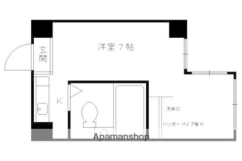 プリズン北村(ワンルーム/2階)の間取り写真