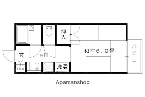 仙光ハイムA(1K/2階)の間取り写真