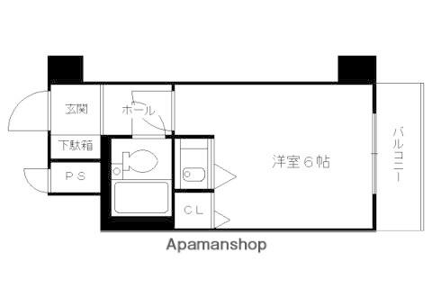 スぺリオン伏見(1K/4階)の間取り写真