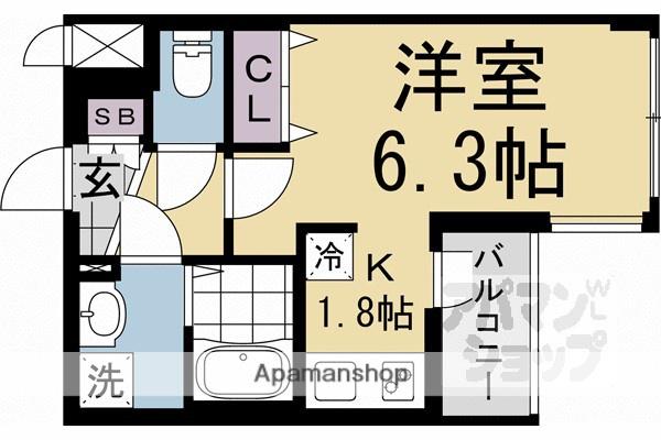 アドバンス京都レイズ(1K/2階)の間取り写真