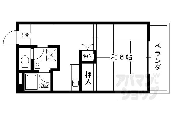 坪内マンション(1DK/3階)の間取り写真