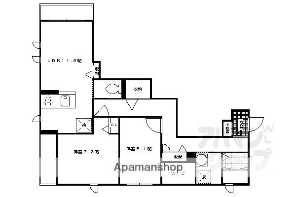 シャーメゾン大樹(2LDK/2階)の間取り写真
