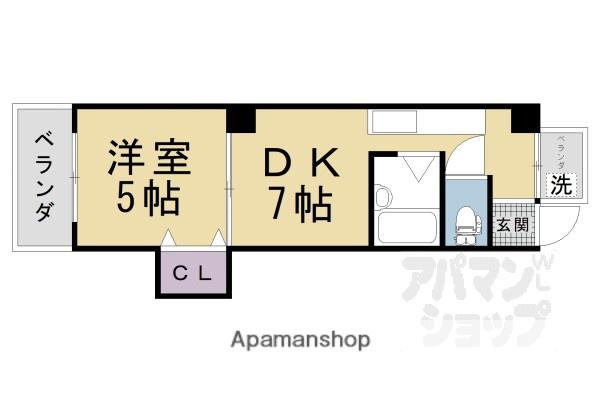 コーポ大耋(1DK/2階)の間取り写真